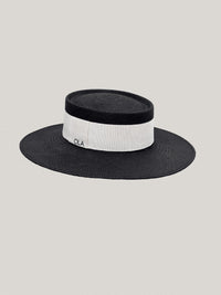 Le Canotier - Black, White Ribbon
