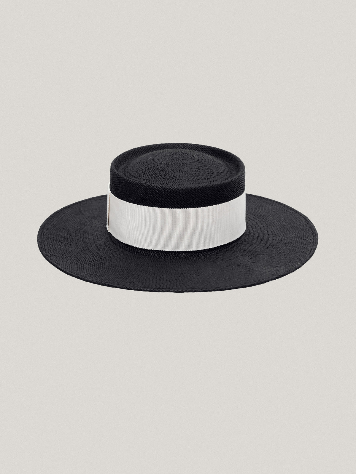 Le Canotier - Black, White Ribbon