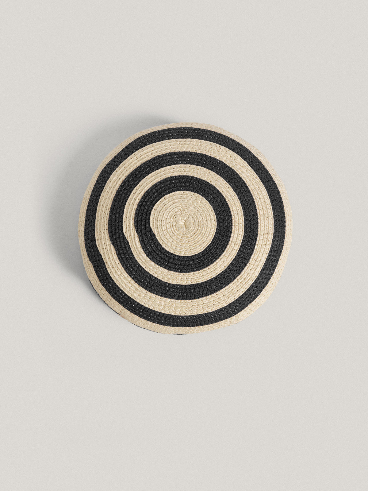 Le Jeanne - Raffia Natural, Black Stripes