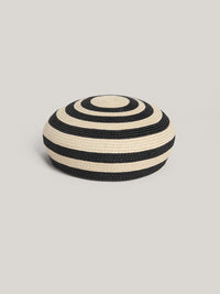 Le Jeanne - Raffia Natural, Black Stripes