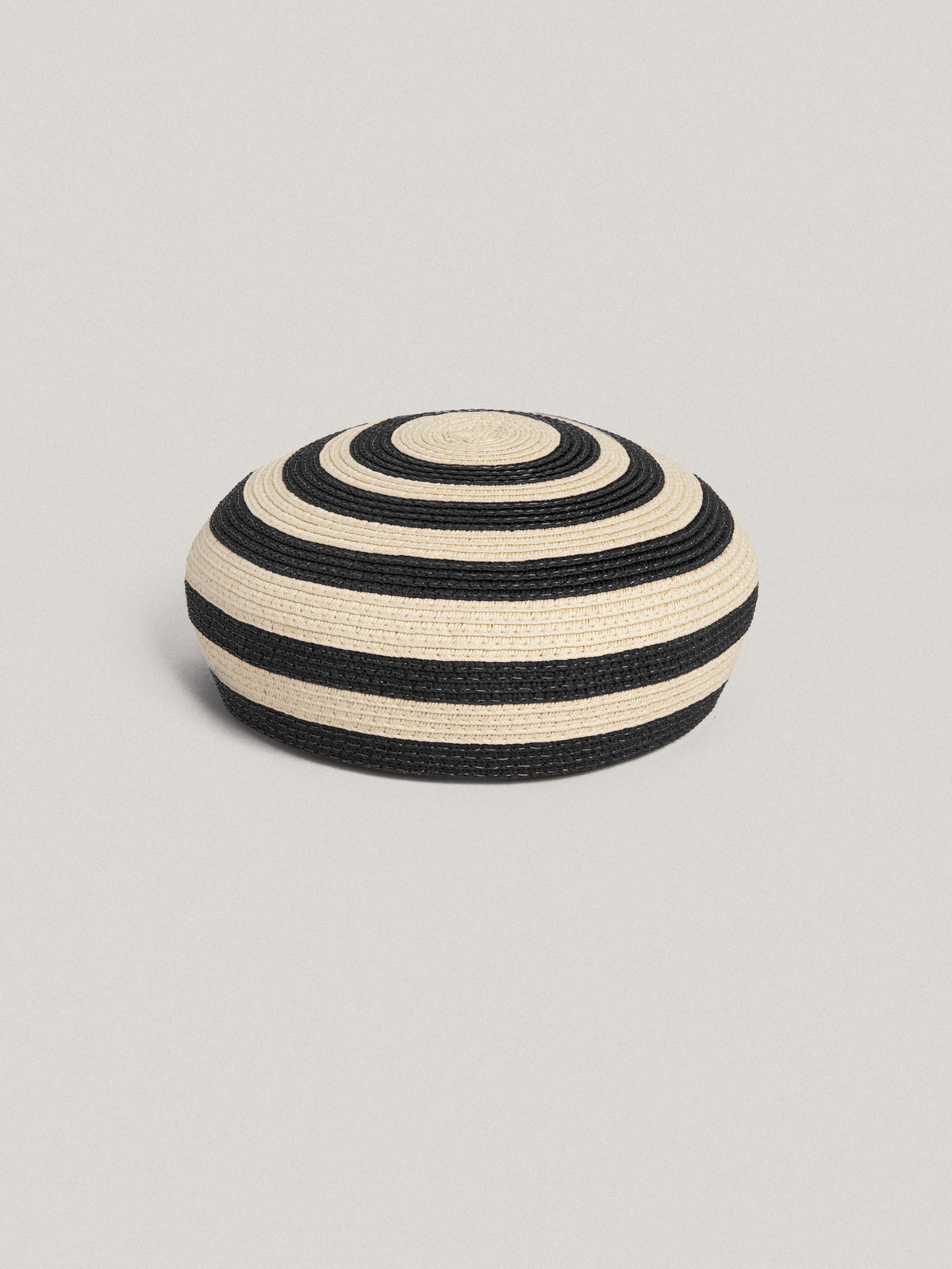 Le Jeanne - Raffia Natural, Black Stripes
